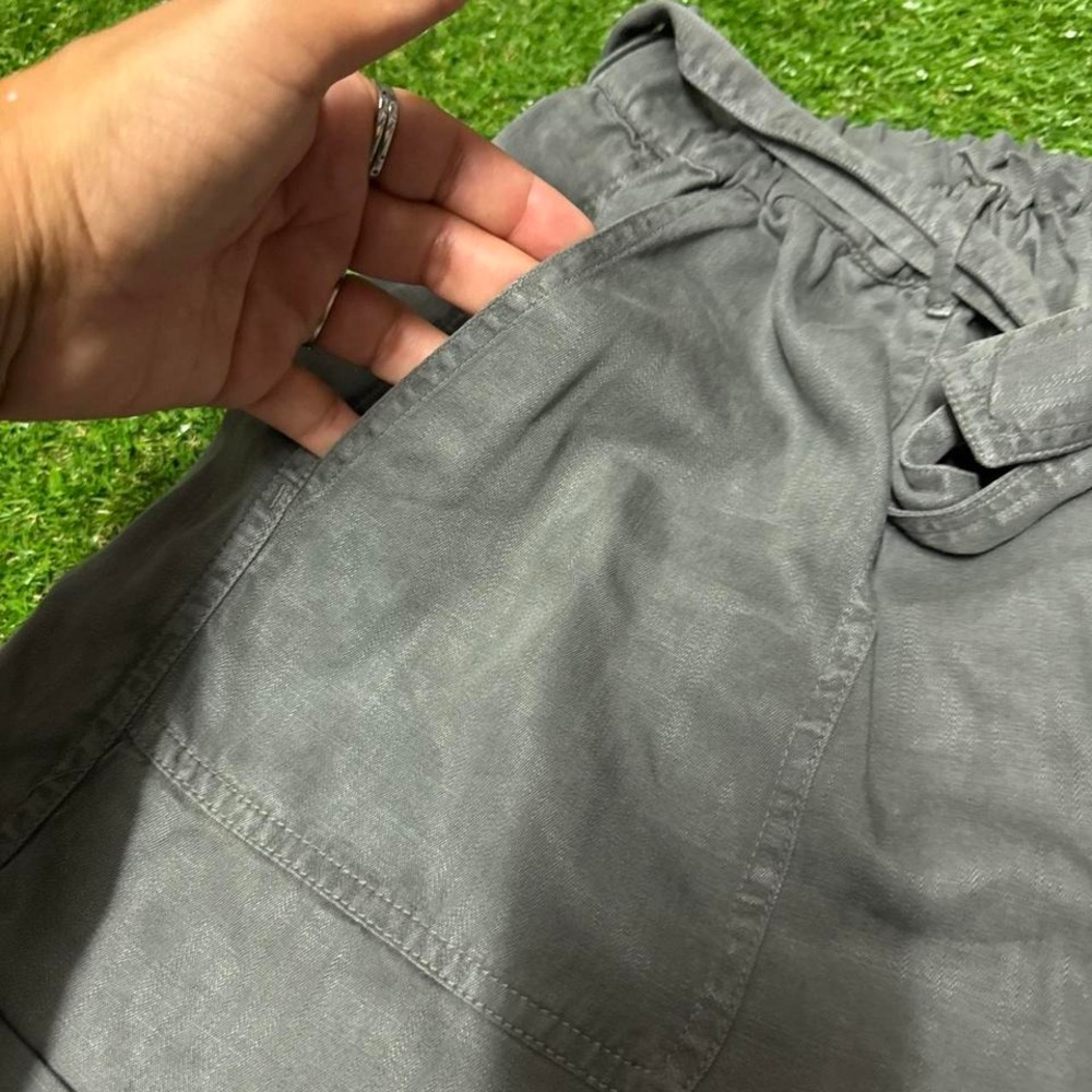 Grey high-waisted lucky brand shorts with tie waist #highwaistedshorts sz - Picture 3 of 7